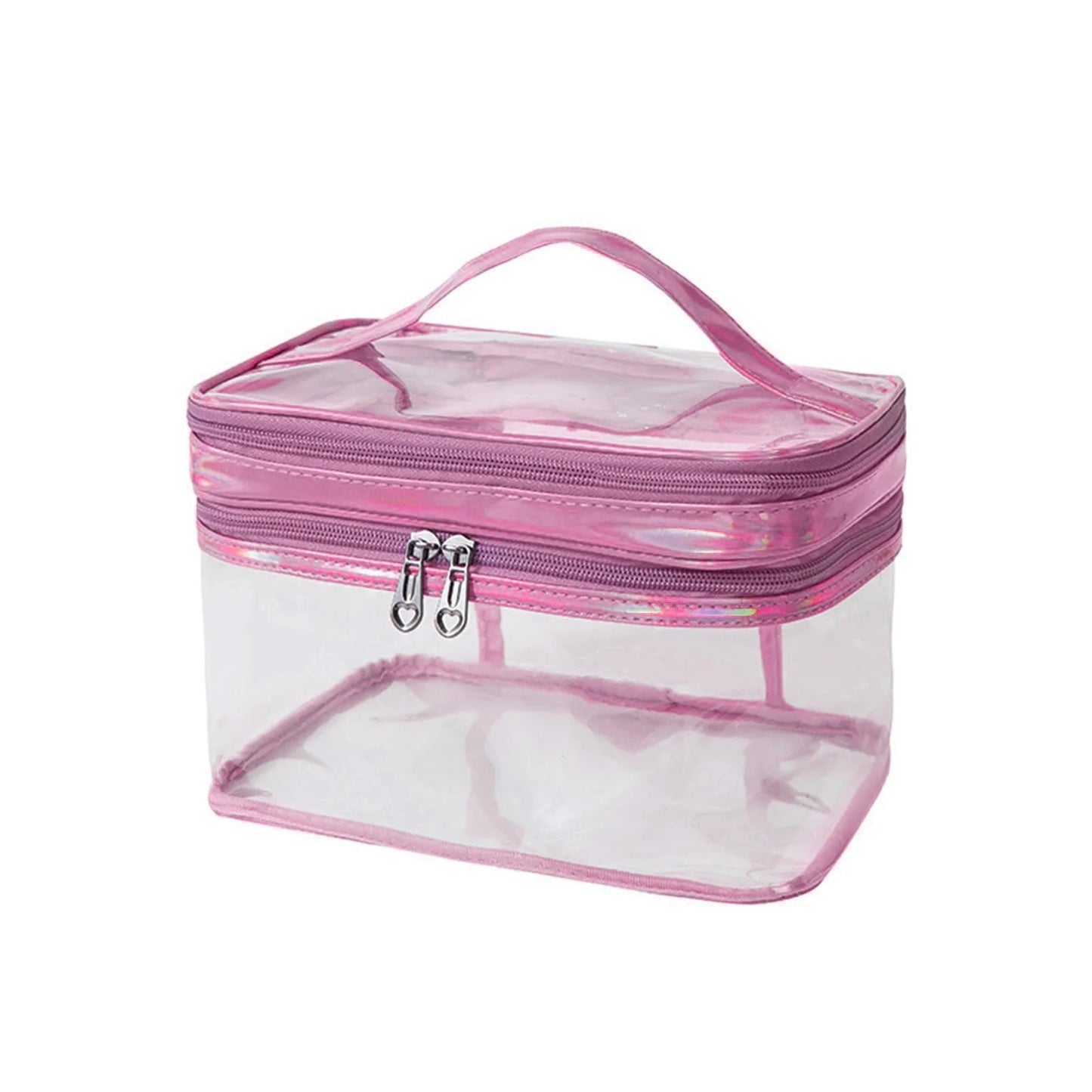 Grande Trousse De Toilette Transparente Rose