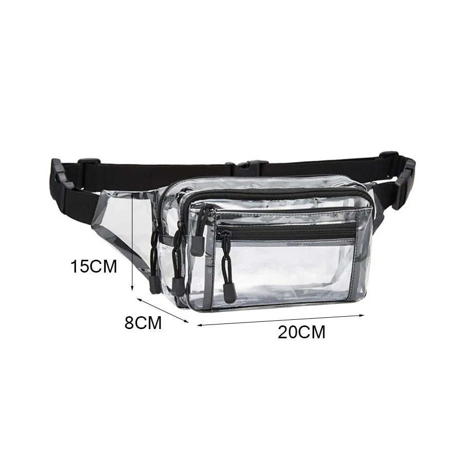 Sac banane transparent homme