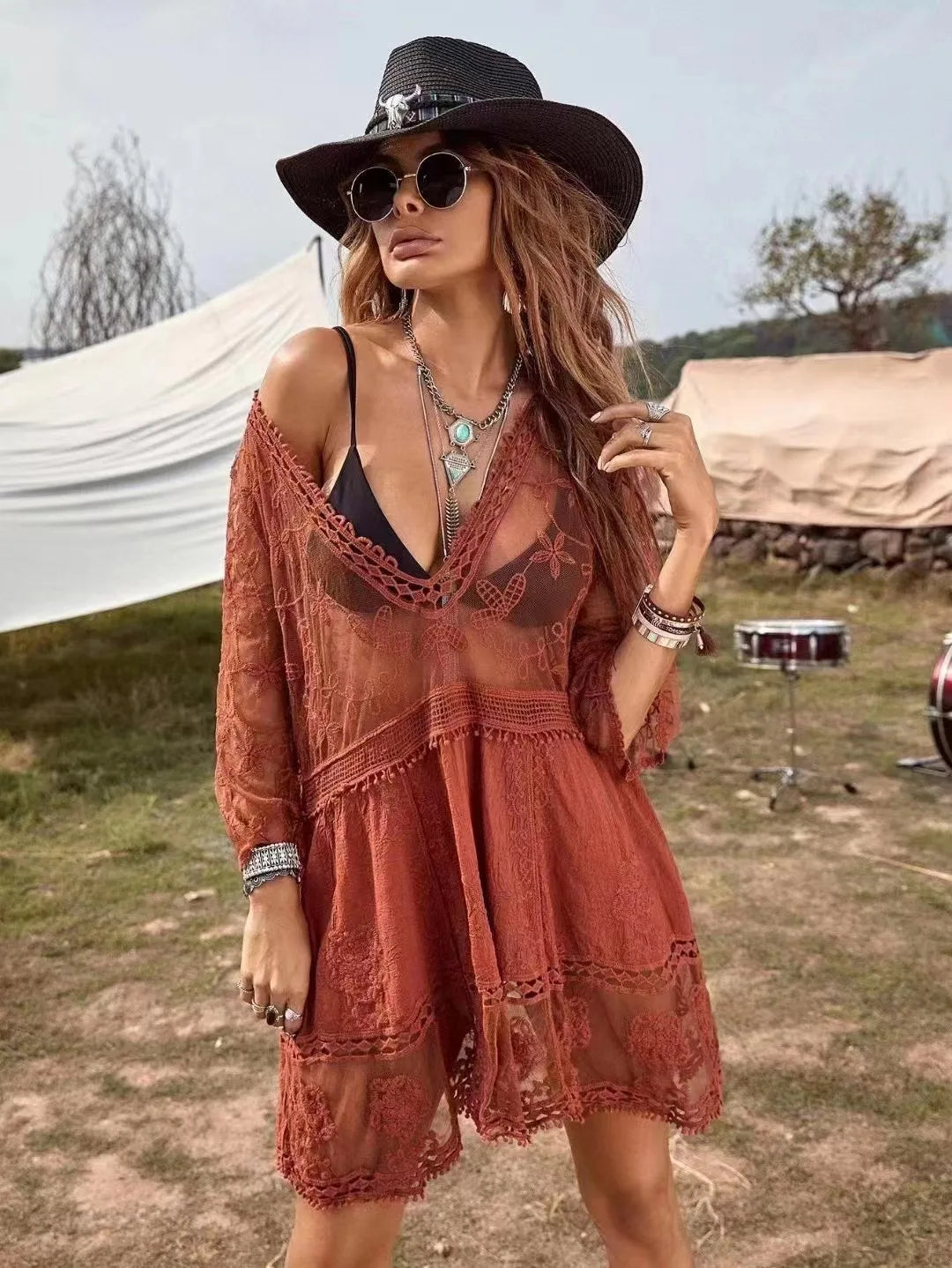 Robe Fleurie Transparente