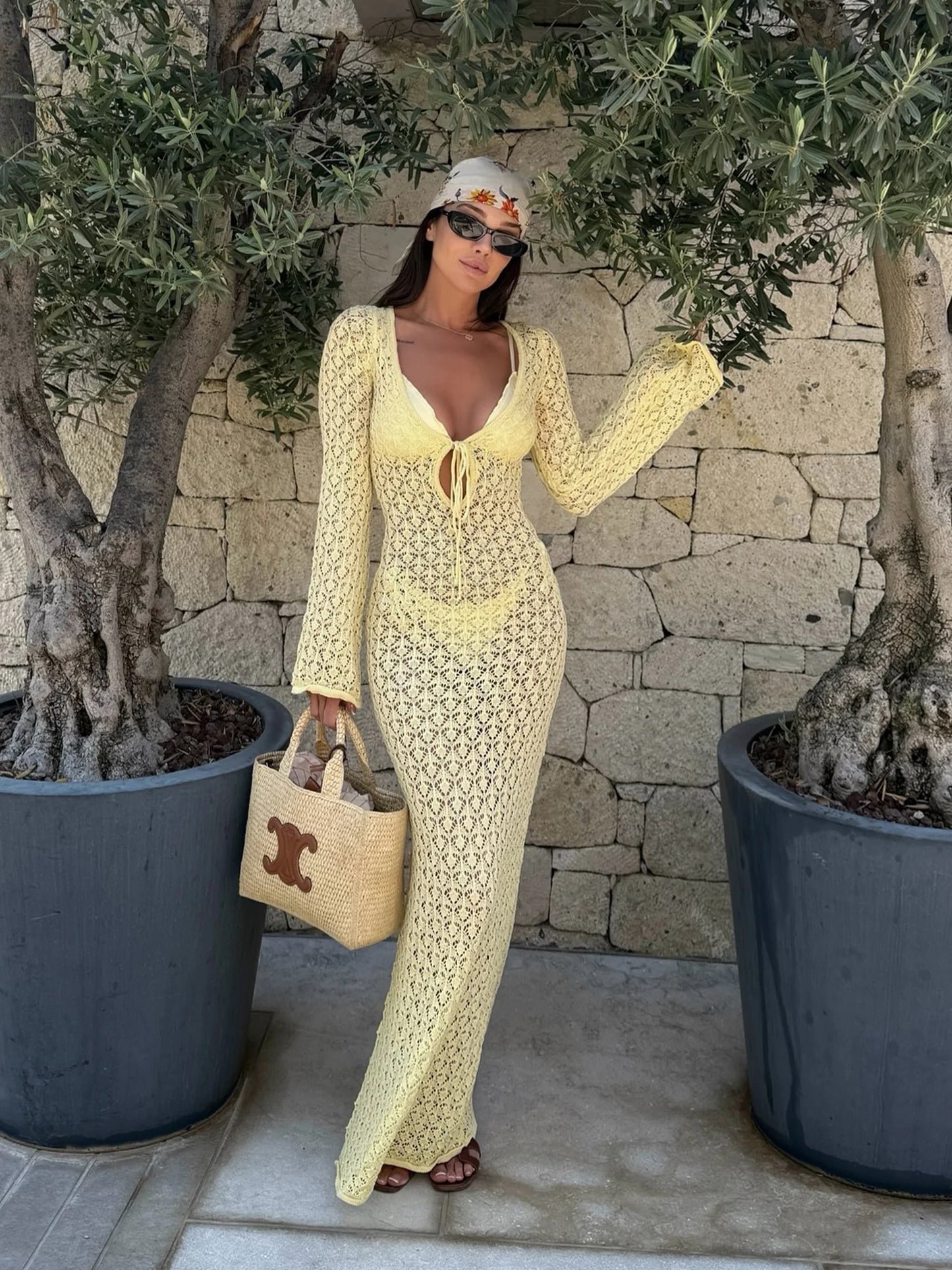 Robe Longue Transparente En Bas