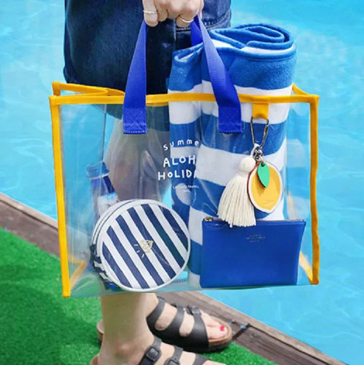 Sac de plage en plastique transparent