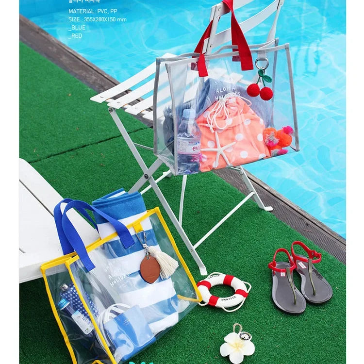 Sac de plage en plastique transparent
