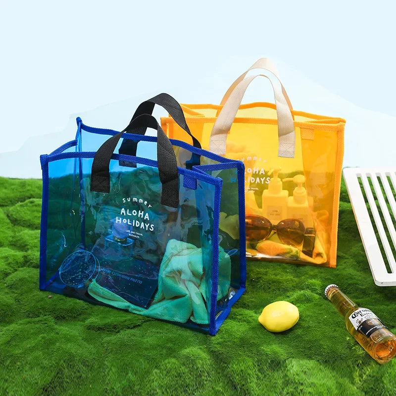 Sac de plage en pvc transparent