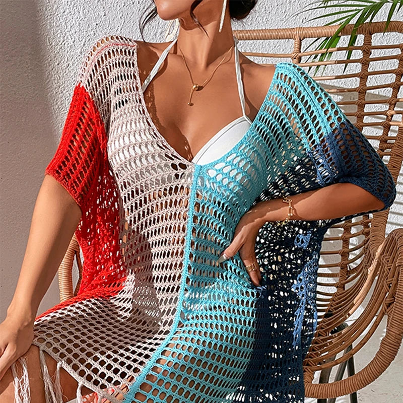 Robe plage transparente colorée