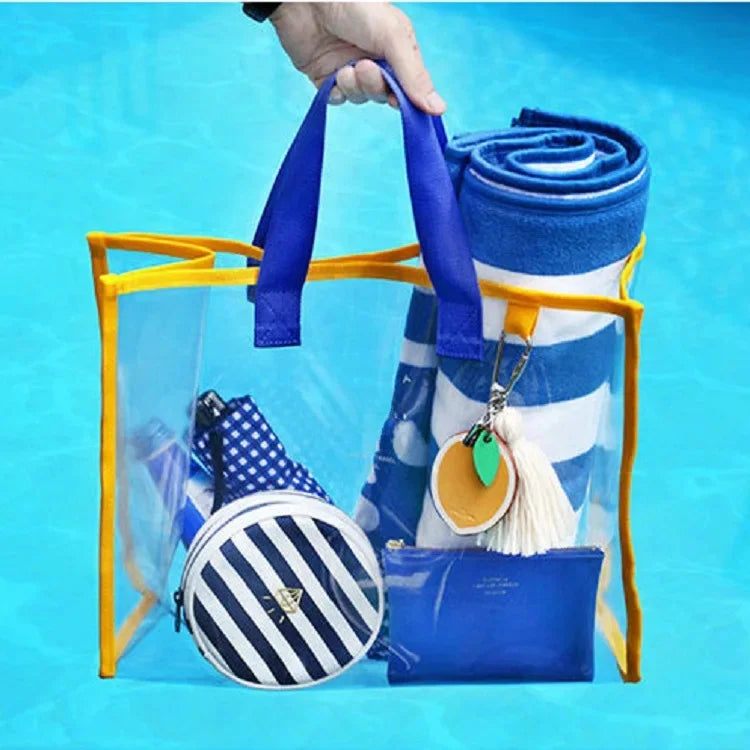 Sac de plage en plastique transparent