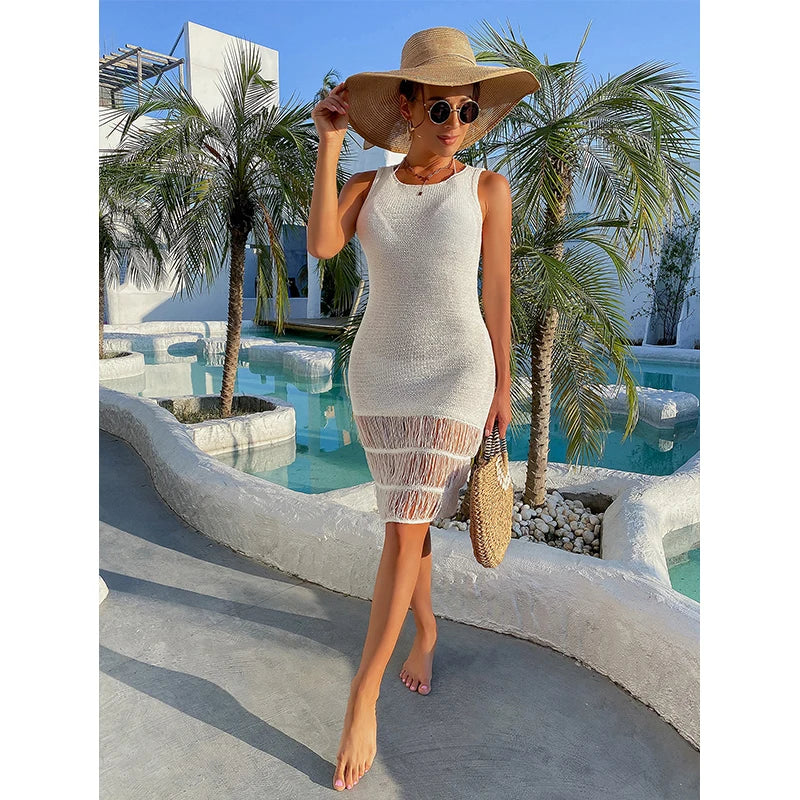 Robe Blanche Moulante Transparente