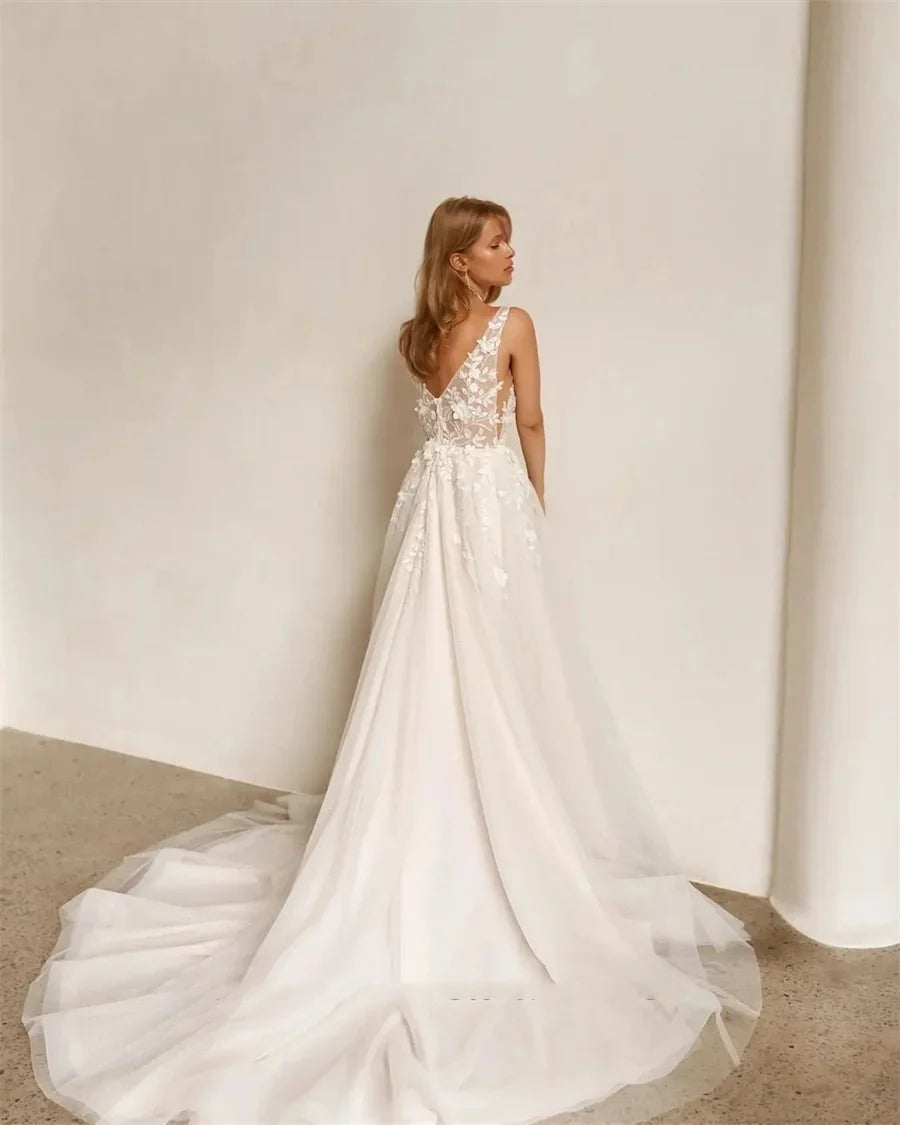 Robe de mariée dentelle transparente