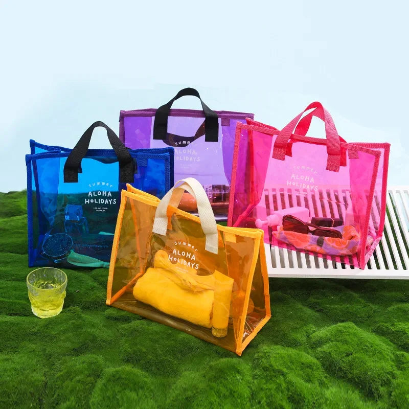 Sac de plage en pvc transparent