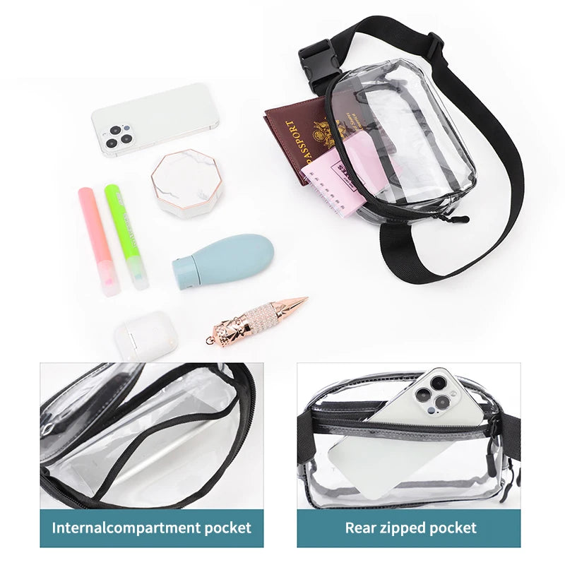 Sac banane noir transparent