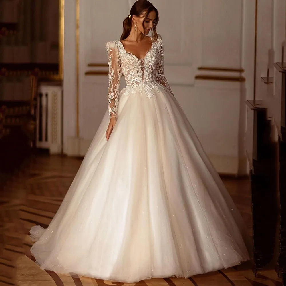 Robe de mariee manche transparente