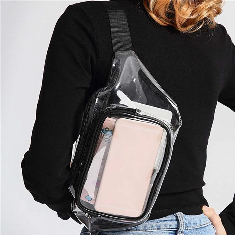 Sac banane transparent rose