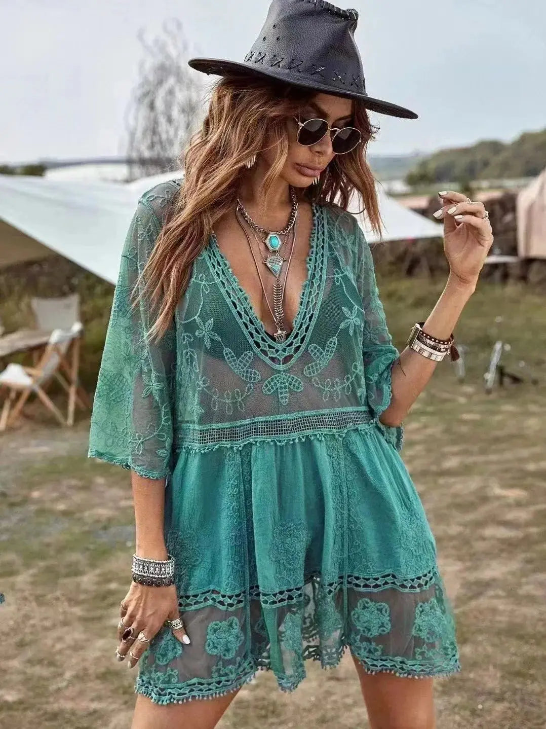 Robe Fleurie Transparente