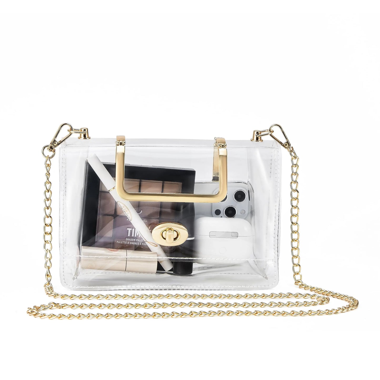 Sac Bandoulière Transparent Lance Dorée