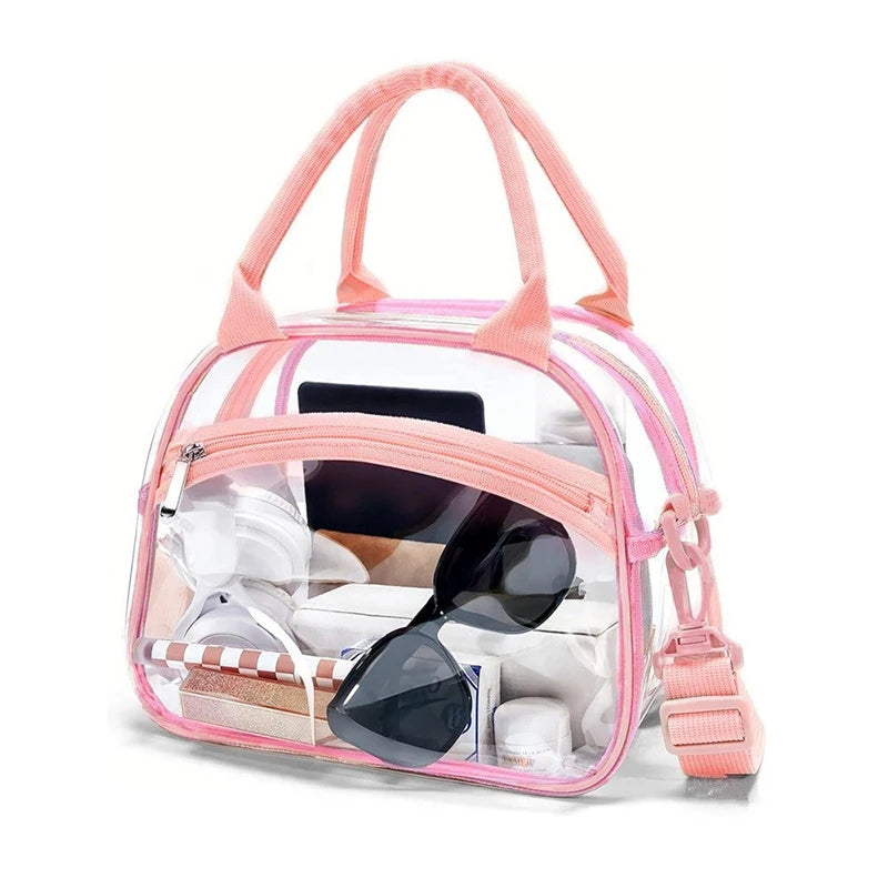 Sac à Main Transparent Bandoulière Femme Rose