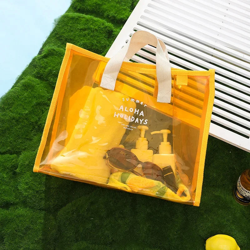 Sac de plage en pvc transparent