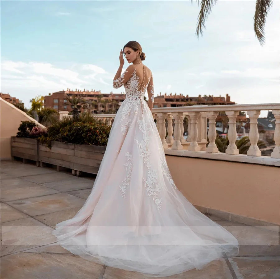 Robe de mariée manche transparente