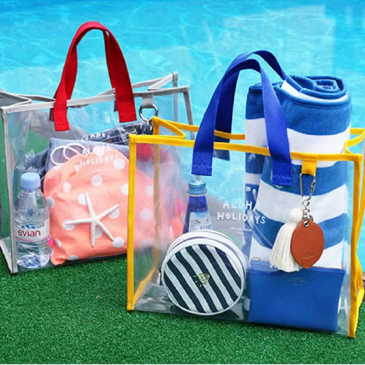 Sac de plage en plastique transparent