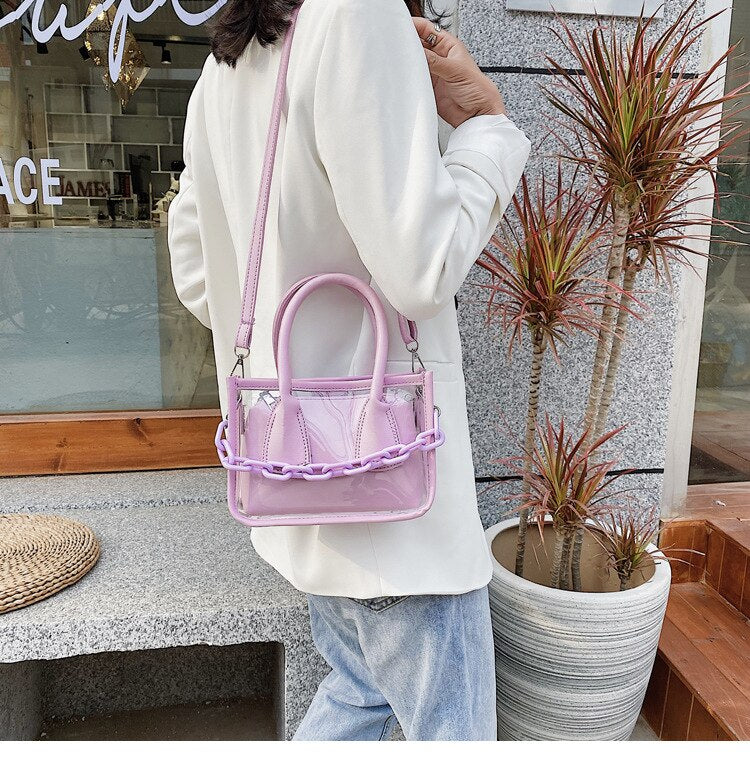 Sacoche PVC Transparente Violet