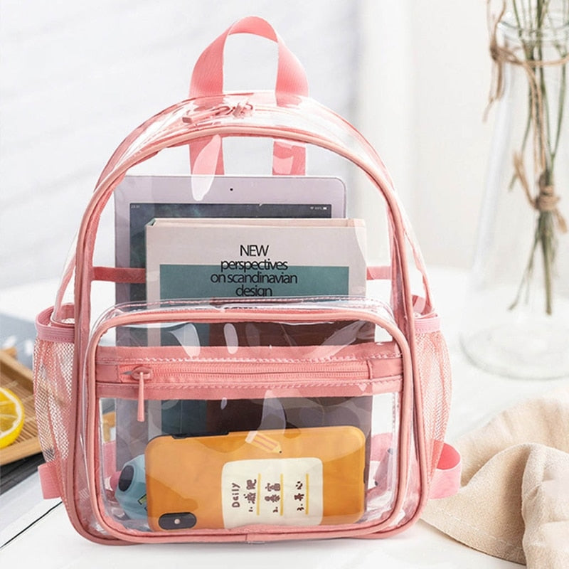 Sac a Dos Rose Transparent Pour Femme