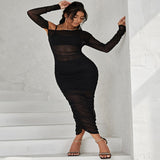 Robe noire transparente en voile