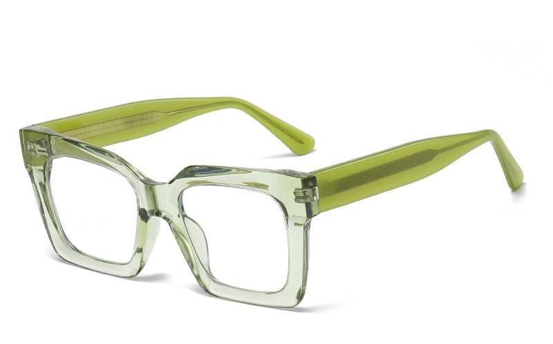 Lunette Avec Monture Transparente Verte