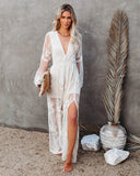 Robe Blanche Dentelle Transparente