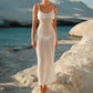 Robe blanche transparente dos nu