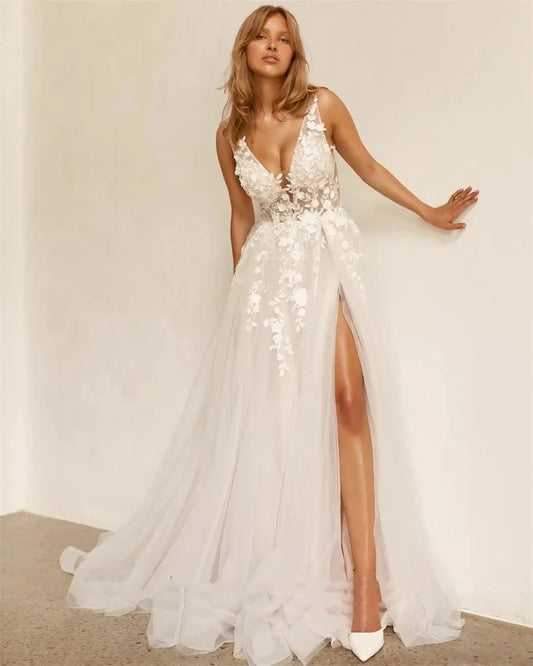 Robe de mariée dentelle transparente