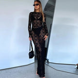 Robe dentelle noire transparente