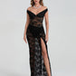 Robe longue transparente noire