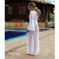 Robe longue plage blanche transparente
