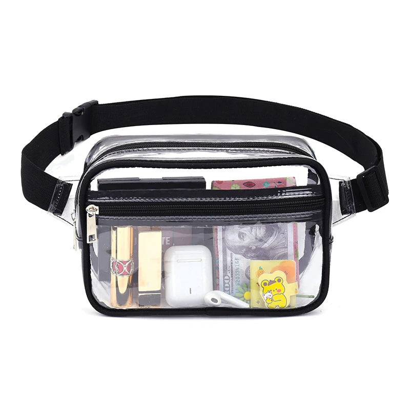 Sac banane transparent homme -  noir