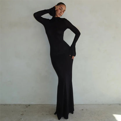 robe semi transparente noir