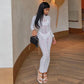 Robe blanche moulante transparente sexy