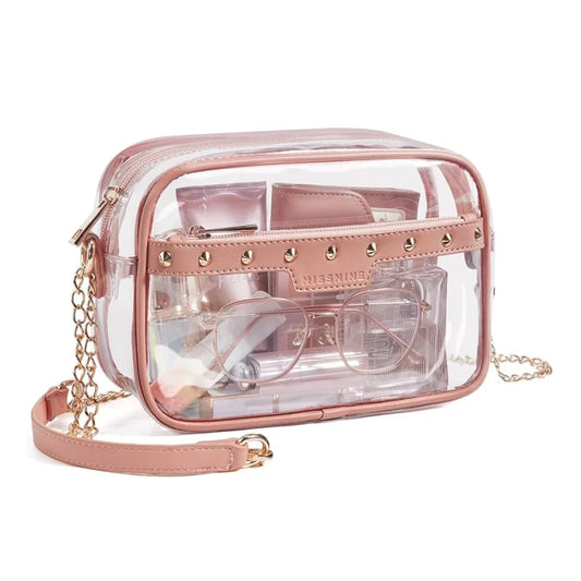 Sacoche Plastique Transparente Rose