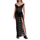Robe longue transparente noire