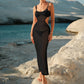 Robe blanche transparente dos nu