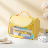 Trousse De Maquillage Transparente Couleur Jaune