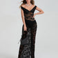 Robe longue transparente noire