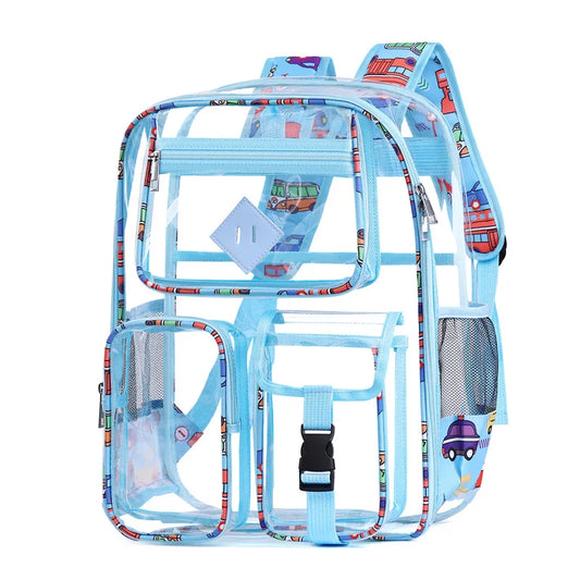 Sac a Dos En Plastique Transparent bleu