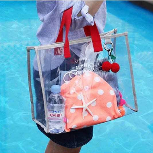 Sac de plage en plastique transparent