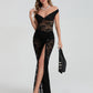 Robe longue transparente noire