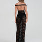 Robe longue transparente noire
