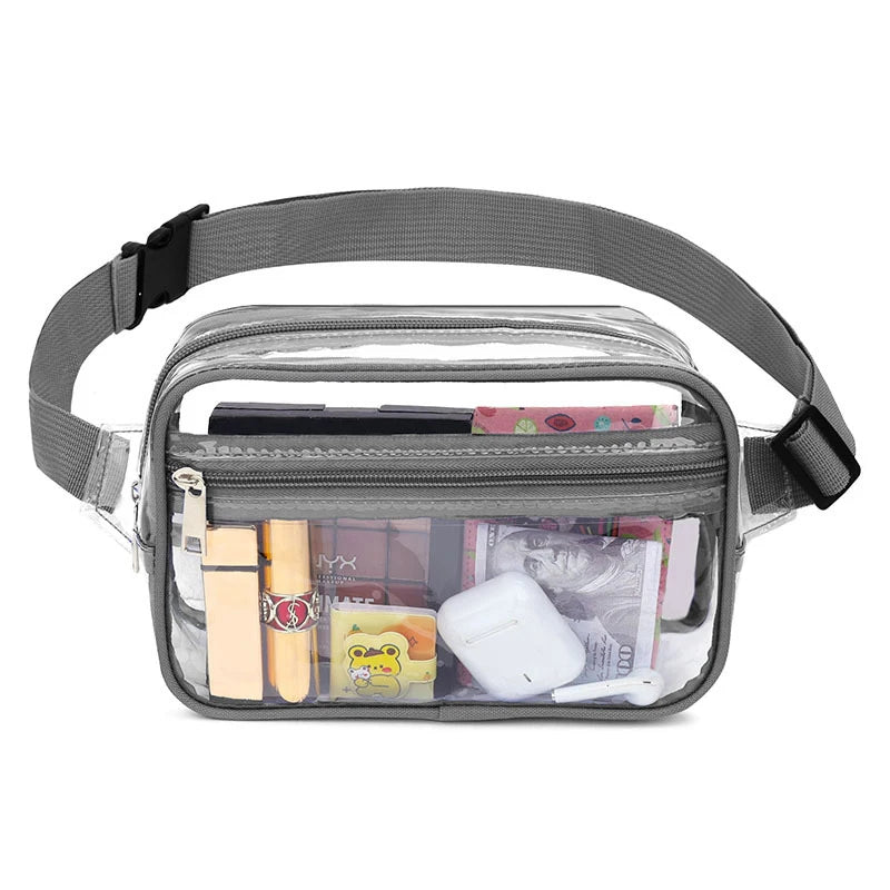 Sac banane transparent homme - gris