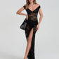 Robe longue transparente noire