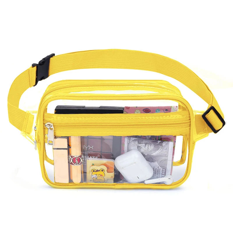 Sac banane transparent homme - jaune